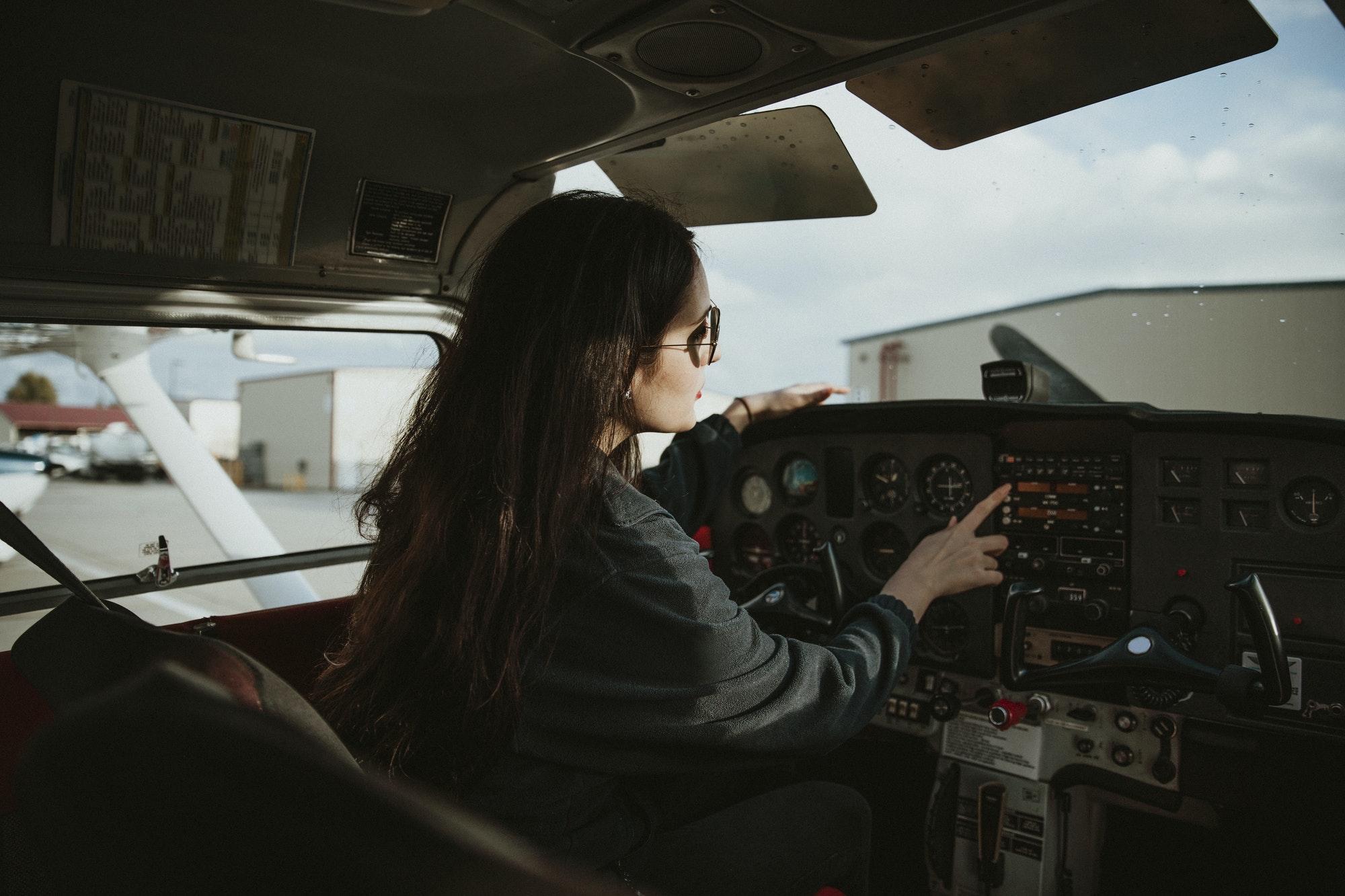 Professional female aviator