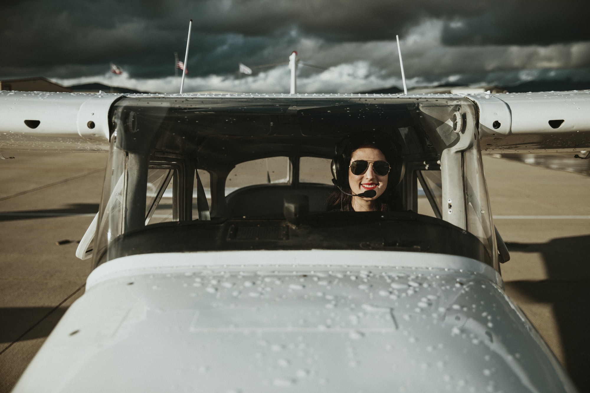 Professional female aviator